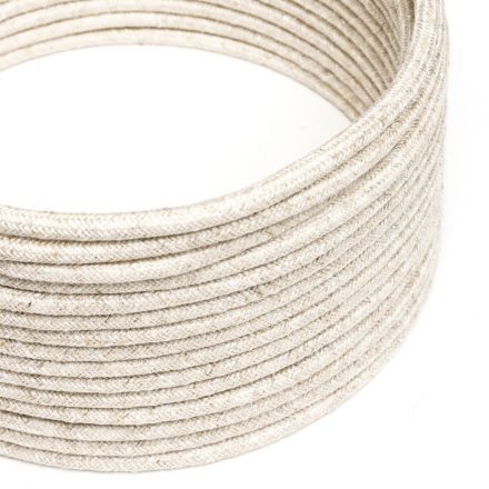  Ultra Soft silicone electrical cable with white melange canvas lining - RN01 round 2x0.75 mm