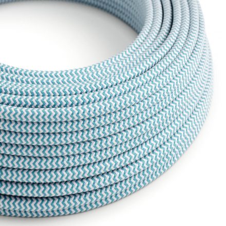  UV-resistant circular electric cable zig-zag turquoise SZ11 with fabric lining for outdoor use - Compatible with Eiva Outdoor IP65