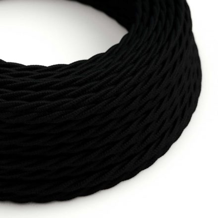  Cotton carbon black textile cable - The original creative cables - TC04 braided 2x0.75mm / 3x0.75mm