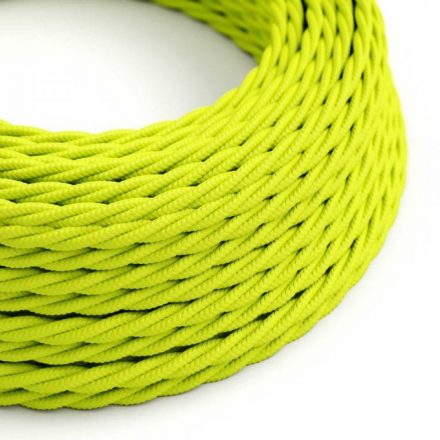  Twisted Electric Cable Tf10 Fluo Yellow Rayon with Solid Color Fabric