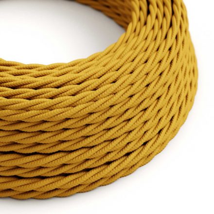 Bright mustard yellow textile cable - The original creative cables - TM25 braided 2x0.75mm / 3x0.75mm