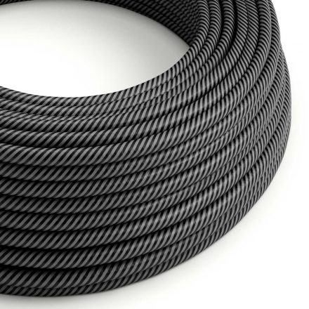  Glossy Graphite and Charcoal Black Vertigo Textile Cable - The Original Creative Cables - ERM38 Round 2x0.75mm / 3x0.75mm