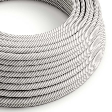  Glossy white and aluminum Vertigo textile cable - The original creative cables - ERM46 round 2x0.75mm / 3x0.75mm