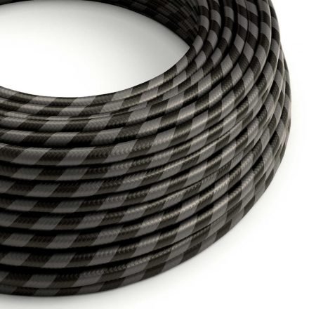  Glossy Graphite and Charcoal Black Vertigo Textile Cable - The Original Creative Cables - ERM54 Round 2x0.75mm / 3x0.75mm