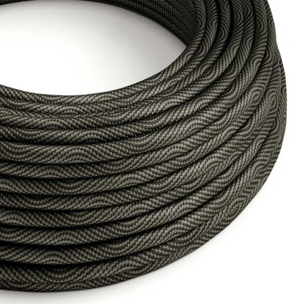  Glossy Black and Gray Optical Vertigo Textile Cable - The Original Creative Cables - ERM67 Round 2x0.75mm / 3x0.75mm