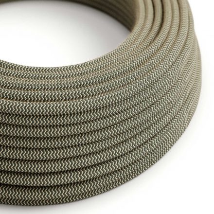  Anthracite gray and beige zigzag textile cable - The original creative cables - RD74 round 2x0.75mm / 3x0.75mm