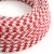 Fire red and optical white glossy textile cable - The original creative cables - RP09 round 2x0.75mm / 3x0.75mm