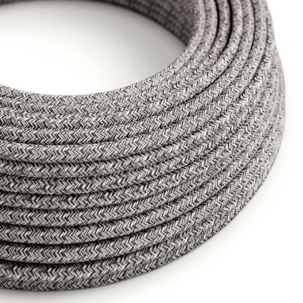  Black Onyx Tweed Glitter Zig-Zag textile cable - The original creative cables - RS81 round 2x0.75mm / 3x0.75mm