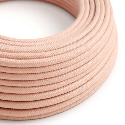  Cotton Salmon Pink textile cable - The original creative cables - RX13 round 2x0.75mm / 3x0.75mm