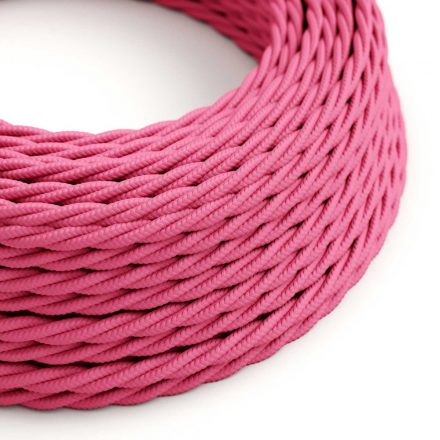  Bright pink fuchsia textile cable - The original creative cables - TM08 braided 2x0.75mm / 3x0.75mm