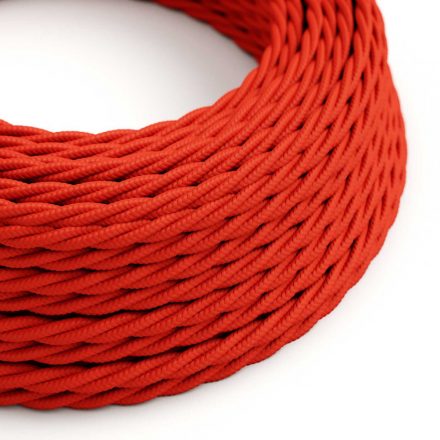  Bright fire red textile cable - The original creative cables - TM09 braided 2x0.75 mm / 3x0.75 mm