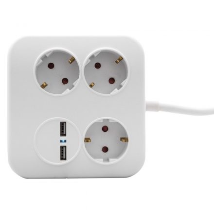  Desktop distributor "PowerQuad" 3, 1.4m, with 2 USB, white 0012378109