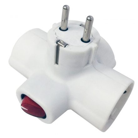  Grounded T-distributor with 3-way, 2-pole light switch, white 0794H