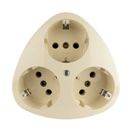  Grounded socket, cream 3 recessed 10080