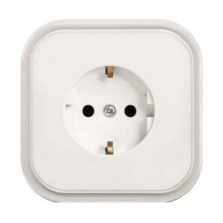  ECO grounded plug with frame, white IP20 10449