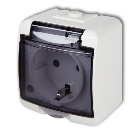  Aquastar grounded csf. socket, 1, transparent IP54 22111