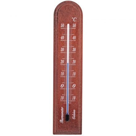  Thermometer indoor wood 42x205mm walnut 3000235