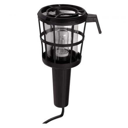  Hand lamp, plastic basket, glass cover 5m, black 6902H