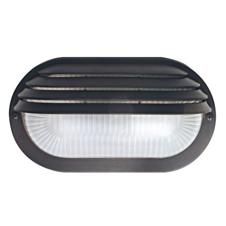  Boat light, oval, semi-covered, with plastic grid, black 6930H