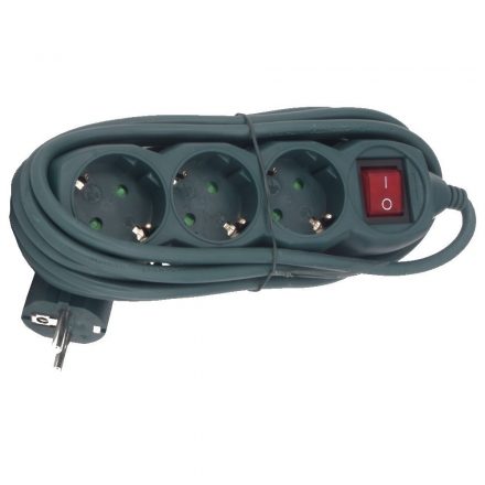 Desktop distributor with switch 3, 3m, 3x1.5, green 7190H