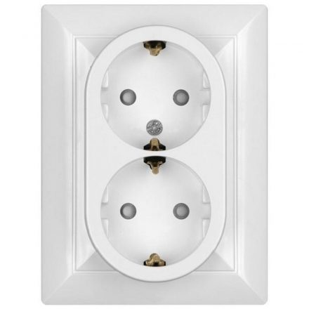  OPAL plug, double, with frame, white 8707H