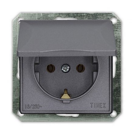  OPAL plug, single, frameless, grounded pin cover, graphite 8714H