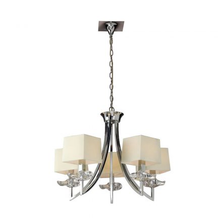  Mantra AKIRA CHROME CREAM SHADE 0932 chandeliers for living room chrome white metal fabric