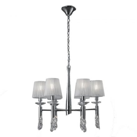  Mantra Tiffany 3851 Chandeliers for Living Room Chrome Metal