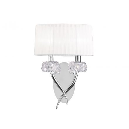  Mantra Loewe Cromo 4634 Wall Arm Chrome White Metal Textile