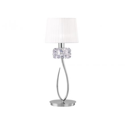  Mantra Loewe Cromo 4636 Table Lamp Chrome White Metal Textile