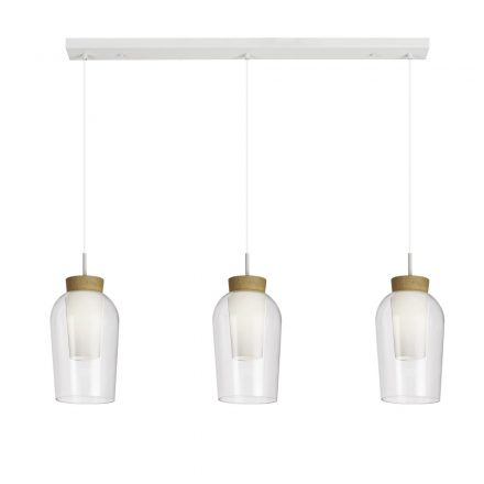 MANTRA-8277 NORA WHITE/WOOD Interior Decorativo Pendant Lamp 3 Lights