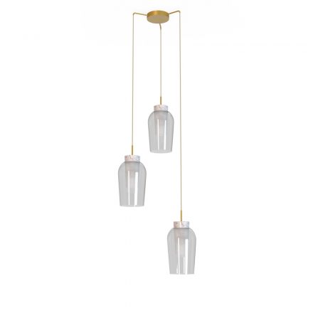 MANTRA-8396 NORA GOLD/WHITE Interior Decorativo Pendant Lamp 3 Lights