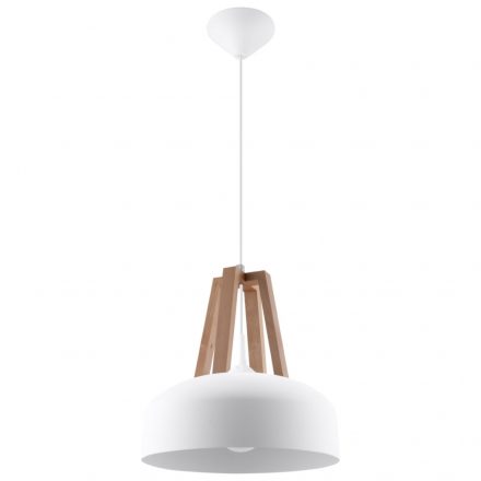 Pendant lamp CASCO white/natural wood