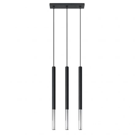 Pendant lamp MOZAICA 3L black/chrome