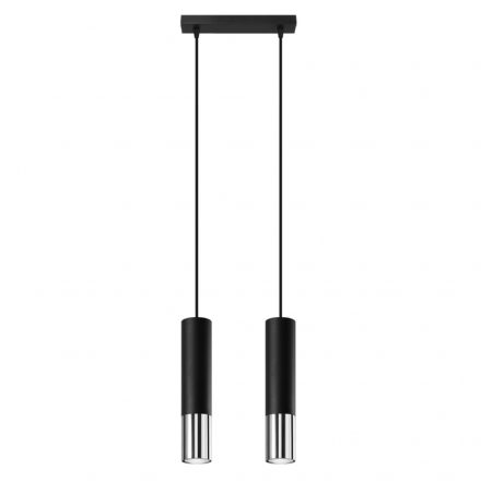 Pendant lamp LOOPEZ 2 black/chrome