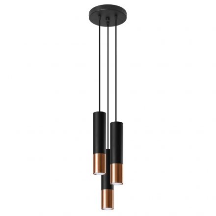 Pendant lamp LOOPEZ 3P black/copper