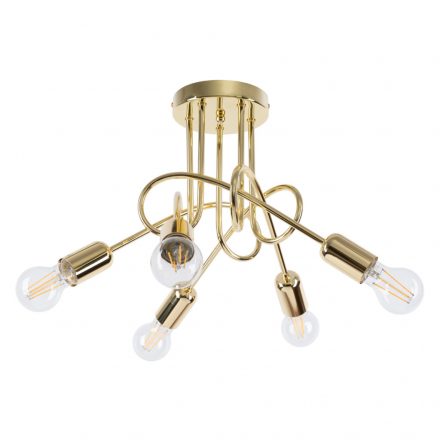 Chandelier LOOP 5 glossy gold